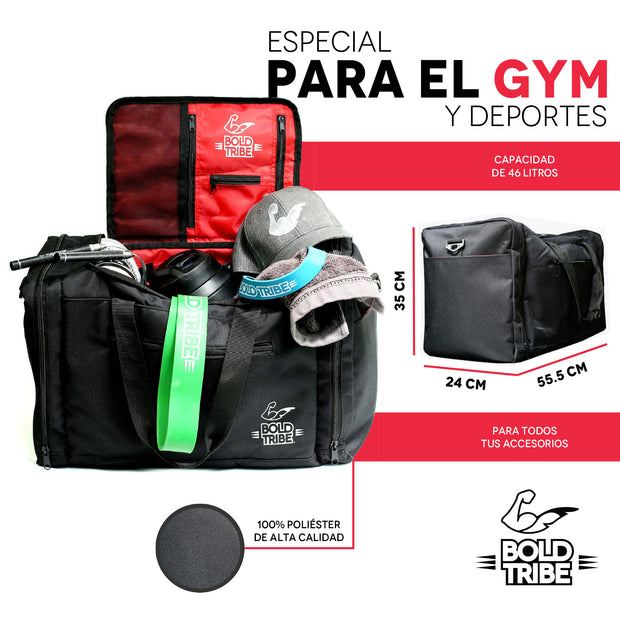 Mochila Deportiva Legend bag Maleta Viaje Grande Gym Entrenamiento Laptop Ropa Cámara Zapatos Hombre Mujer Repelente Agua 10 Espacios Para 3 Tenis 46 lts Legend Bag