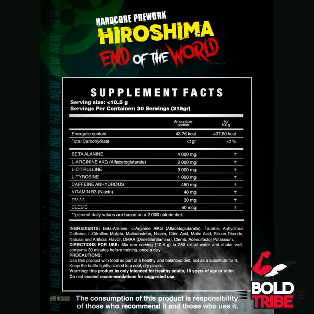 Preentrenador Pre Entreno Hiroshima End of the World Potencia Extrema 30 Serv